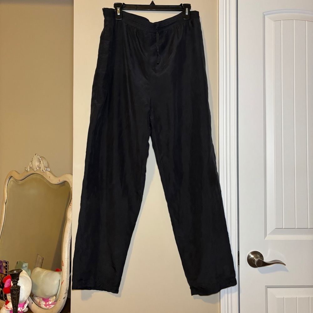 Black 100% silk Pants